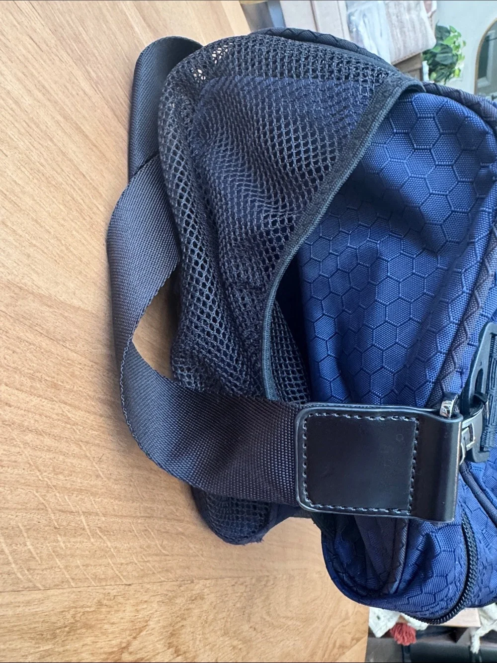 Under Armour Black and Navy Hex-Pattern Duffel Bag